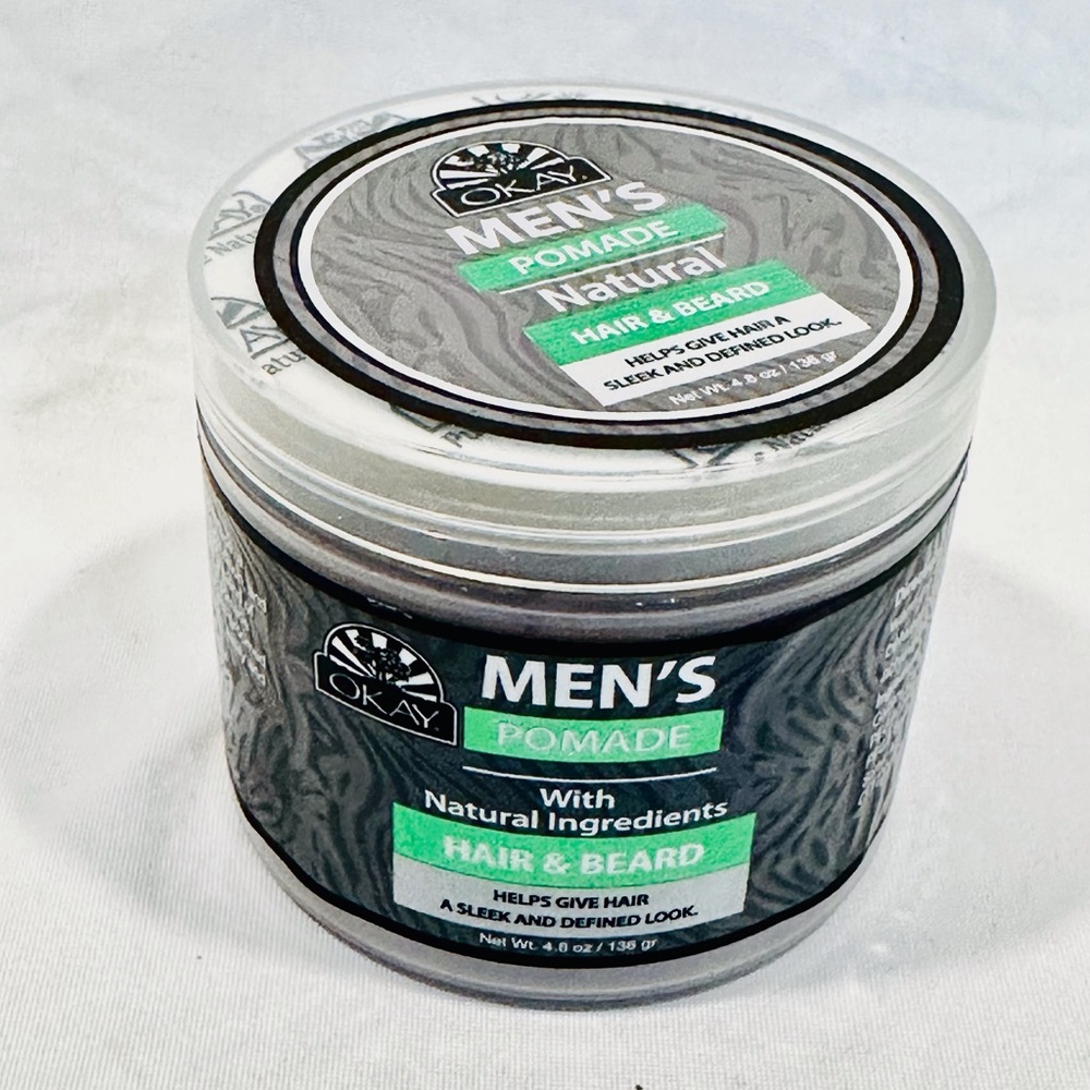 OKAY Men’s Natural Pomade for Hair & Beard - Size 4.8oz